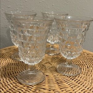 Fostoria American‎ Clear Glass Water Goblets Set of 4